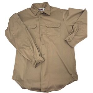 Vintage BIG‎ MAC Work Shirt 16.5 Mens Jc Penny Long Sleeve Khaki USA MADE